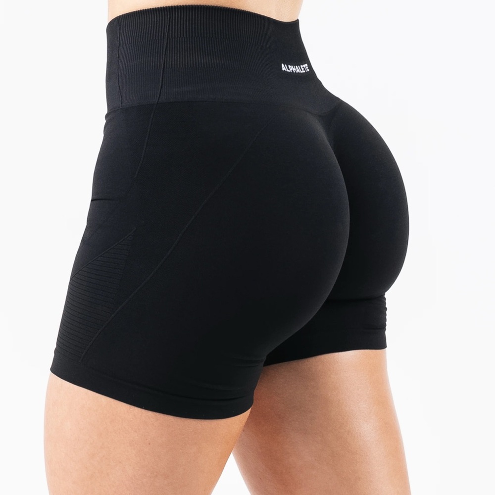 Alphalete Women's Revive Black High-Rise Seamless Shorts